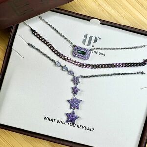 Fall Luxe Layers | Blue Green Rainbow Topaz Hematite Plating | BP Bomb Party